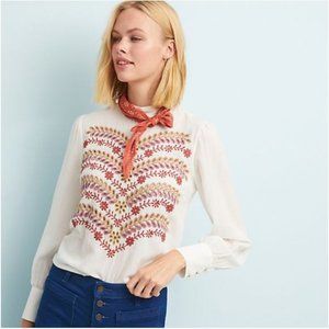 Anthropologie Meadow Rue Daphne Embroidered Blouse